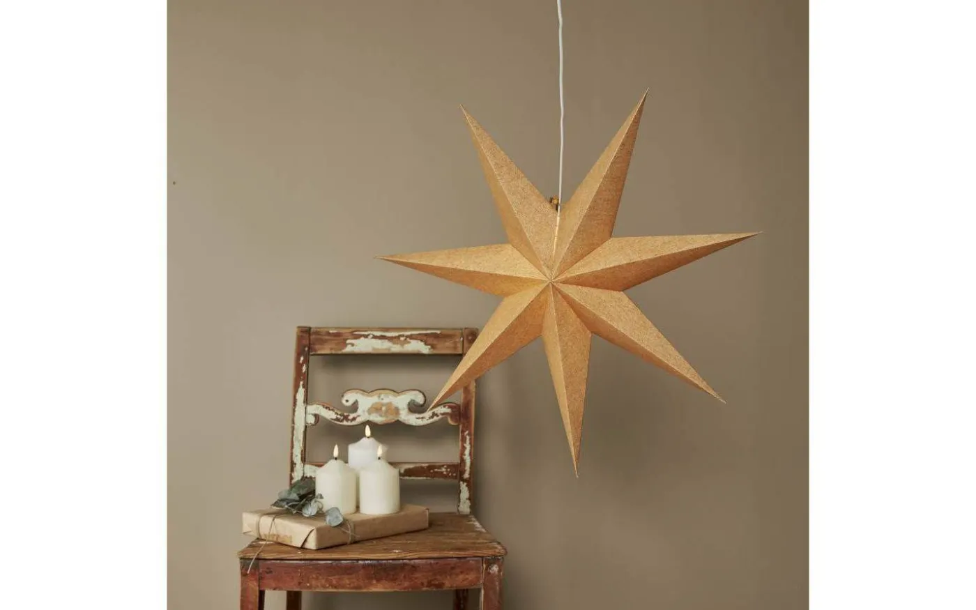 Cotton Julstjärna 60cm Guld