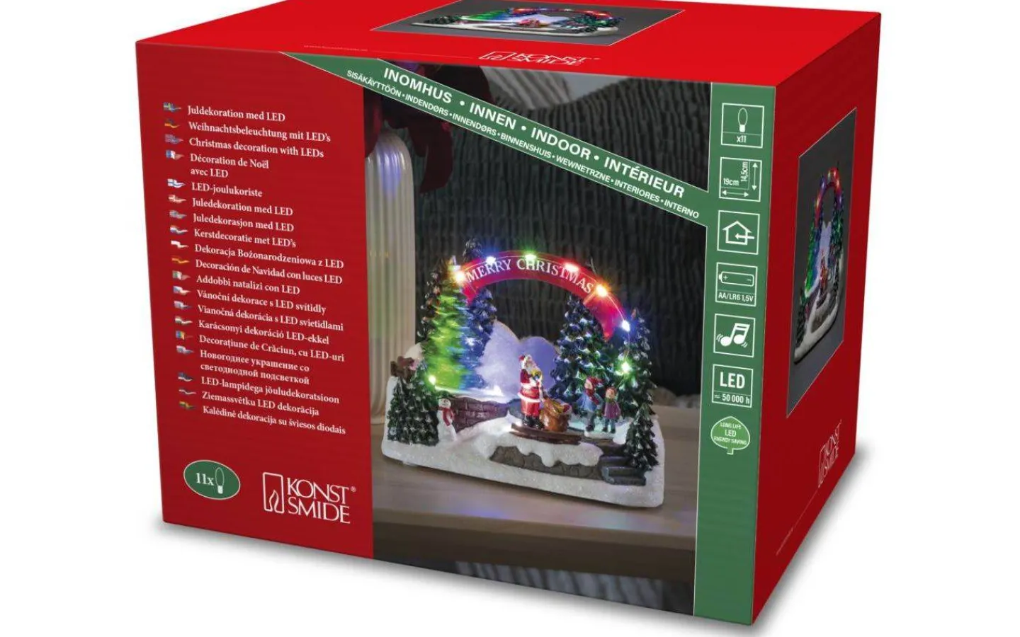 Julbyar Och Figurer<Konstsmide Cozyland Batteridriven Mekanisk Juldekoration Tomte&Barn