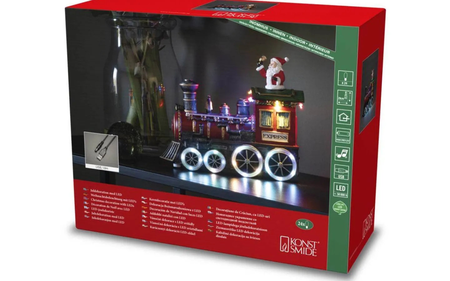 Konstsmide Cozyland Batteridriven Mekanisk Juldekoration Tåg* Julbyar Och Figurer