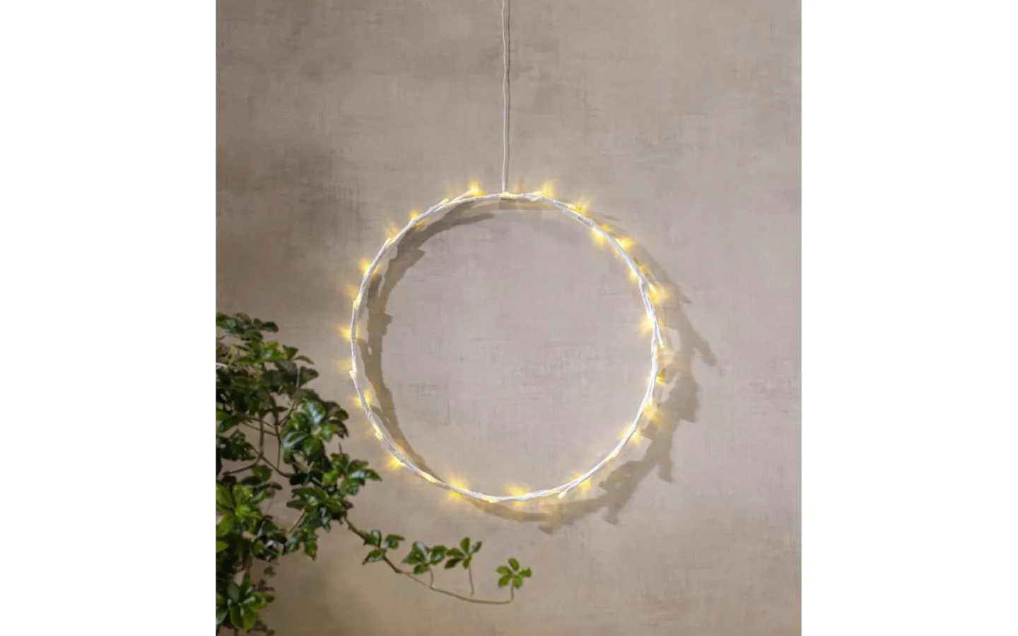 Batteri Julpynt Inomhus|Inomhusdekorationer Batteri<Star Trading Crispy Ring Hängande Dekoration Vit