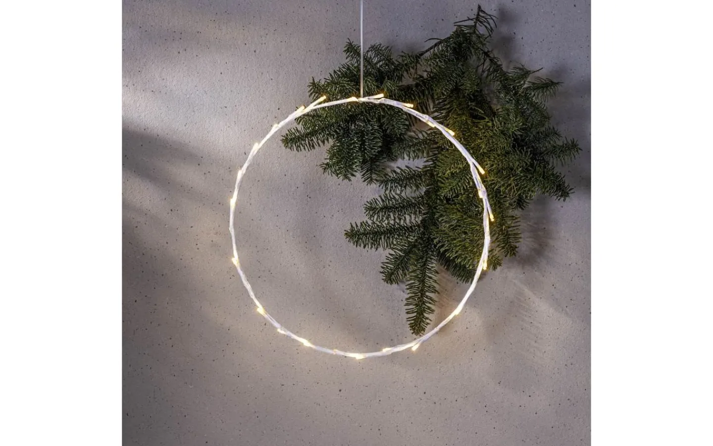 Batteri Julpynt Inomhus|Inomhusdekorationer Batteri<Star Trading Crispy Ring Hängande Dekoration Vit