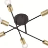 Plafonder<Trio Lighting Cross Plafond 6xE27 matt svart/guld