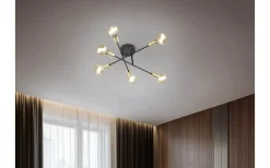 Plafonder<Trio Lighting Cross Plafond 6xE27 matt svart/guld