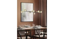 Trio Lighting Cross Taklampa 7xE27 matt svart/guld* Stora Taklampor Ø50-69 Cm
