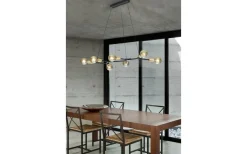 Trio Lighting Cross Taklampa 7xE27 matt svart/guld* Stora Taklampor Ø50-69 Cm