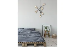 Cross Taklampa 6xE27 matt svart/guld