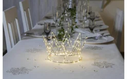 Crown Batteridriven Bordsdekoration 12cm Silver