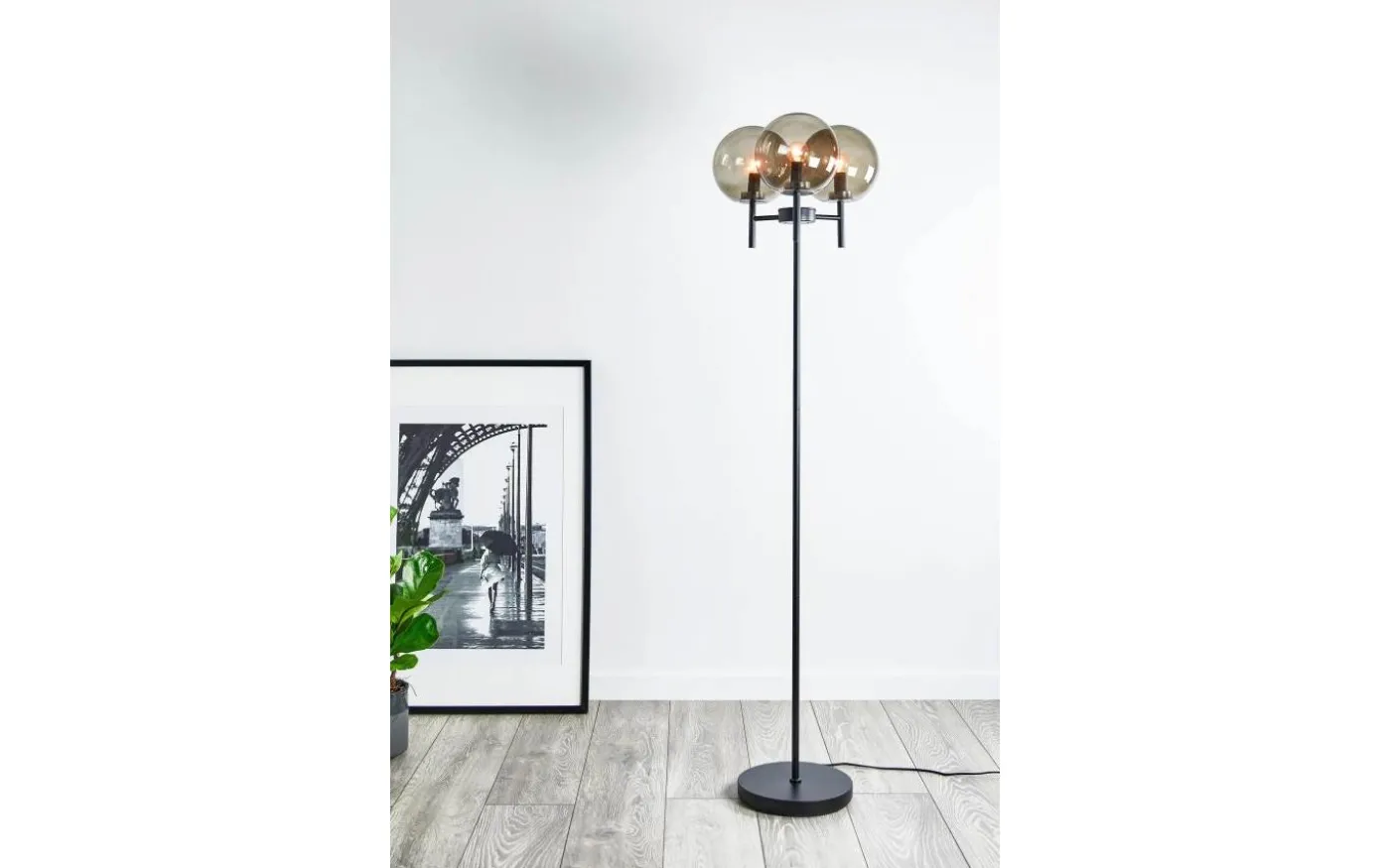 Crown Golvlampa 147cm Svart/Rökfärgad