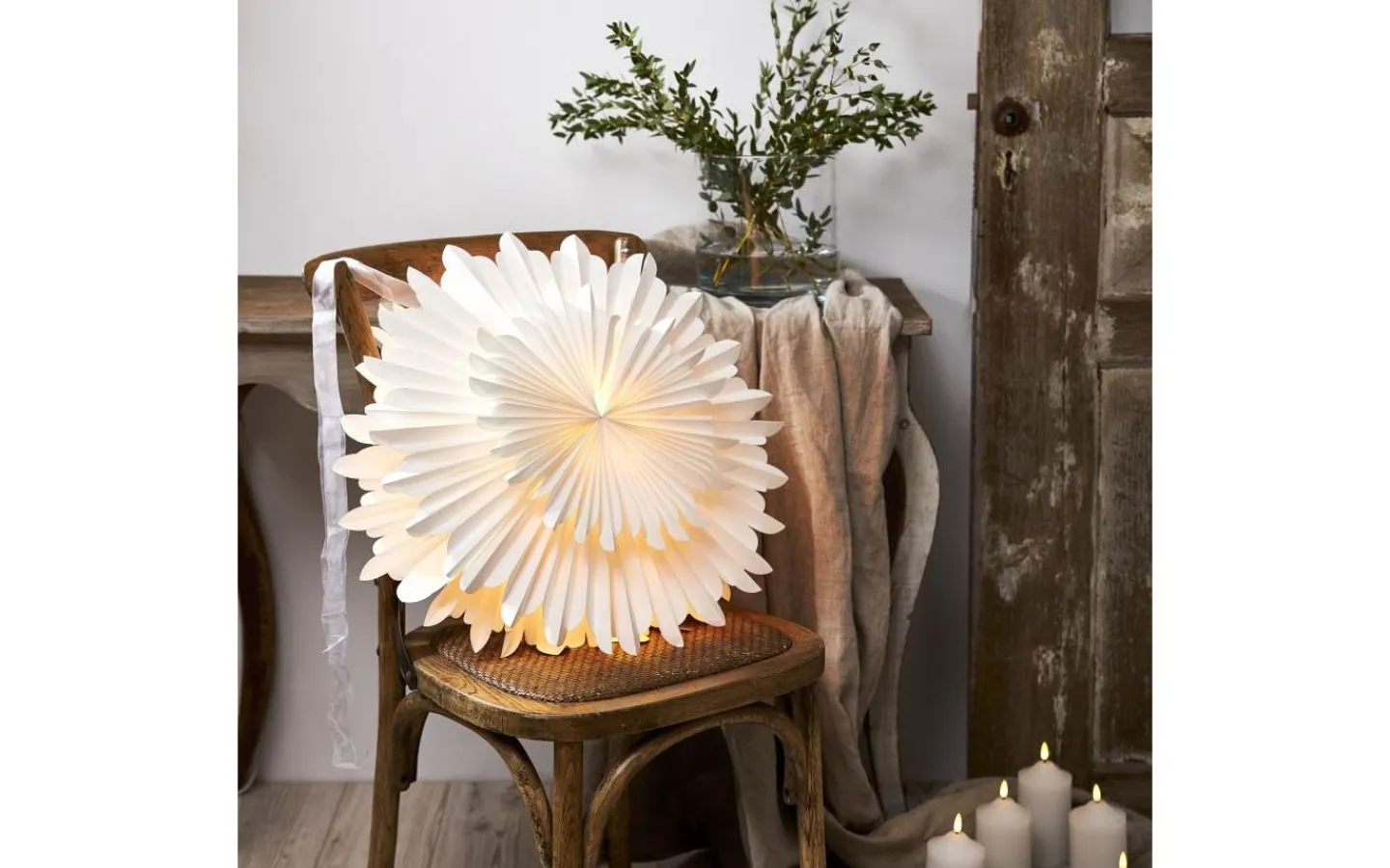 Exklusiva Pappersstjärnor|Visa Alla Julstjärnor<Star Trading Crystal Julstjärna 50cm Vit