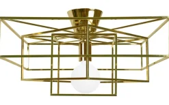 Cube Plafond 46cm E27 Mässing