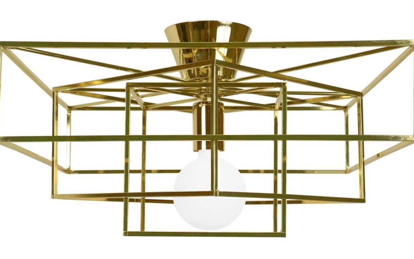 Cube Plafond 46cm E27 Mässing