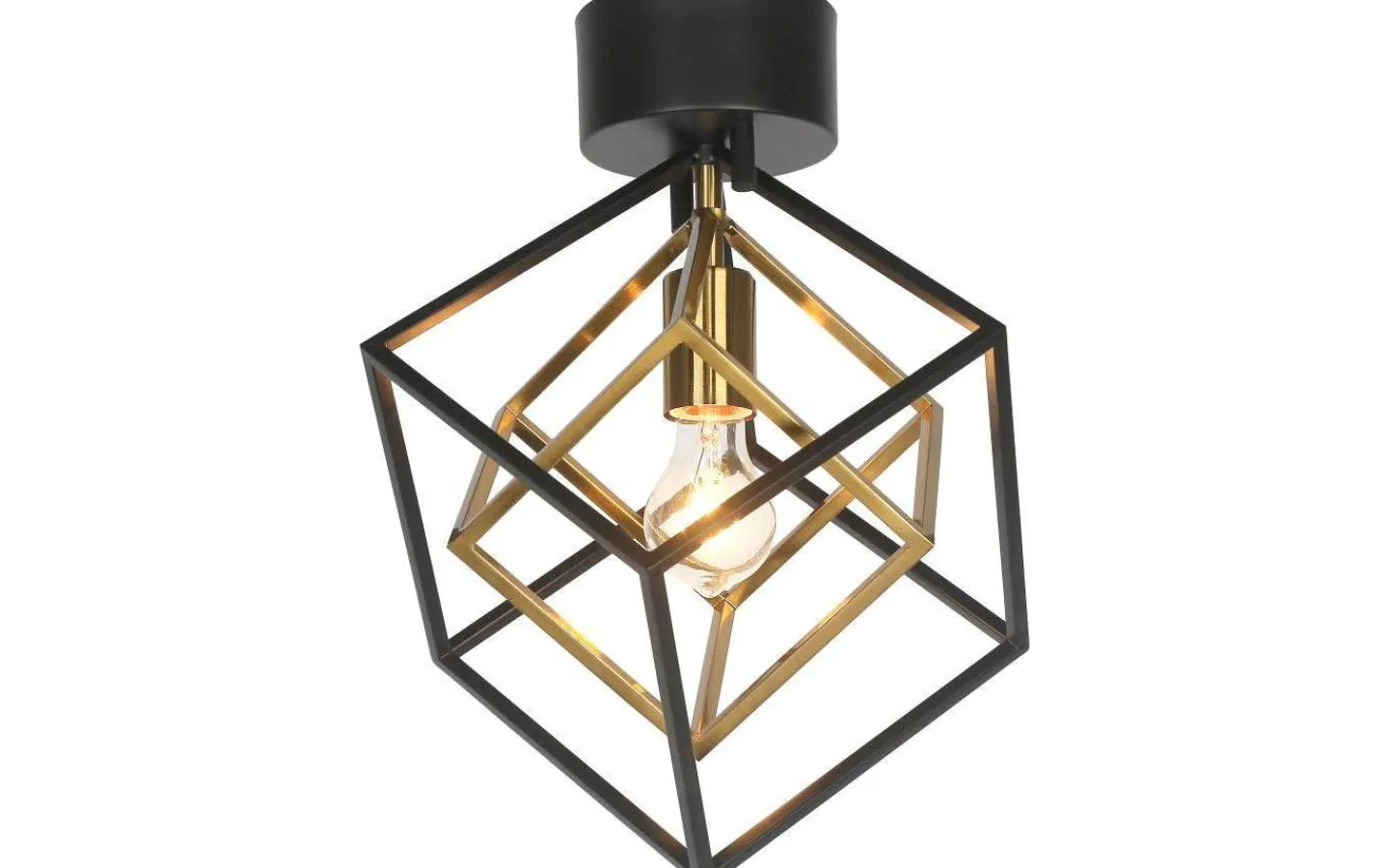 Aneta Cubes Plafond 33cm Svart/Matt Mässing* Hall & Trappa|Plafonder