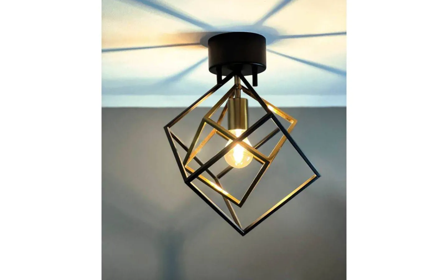 Aneta Cubes Plafond 33cm Svart/Matt Mässing* Hall & Trappa|Plafonder