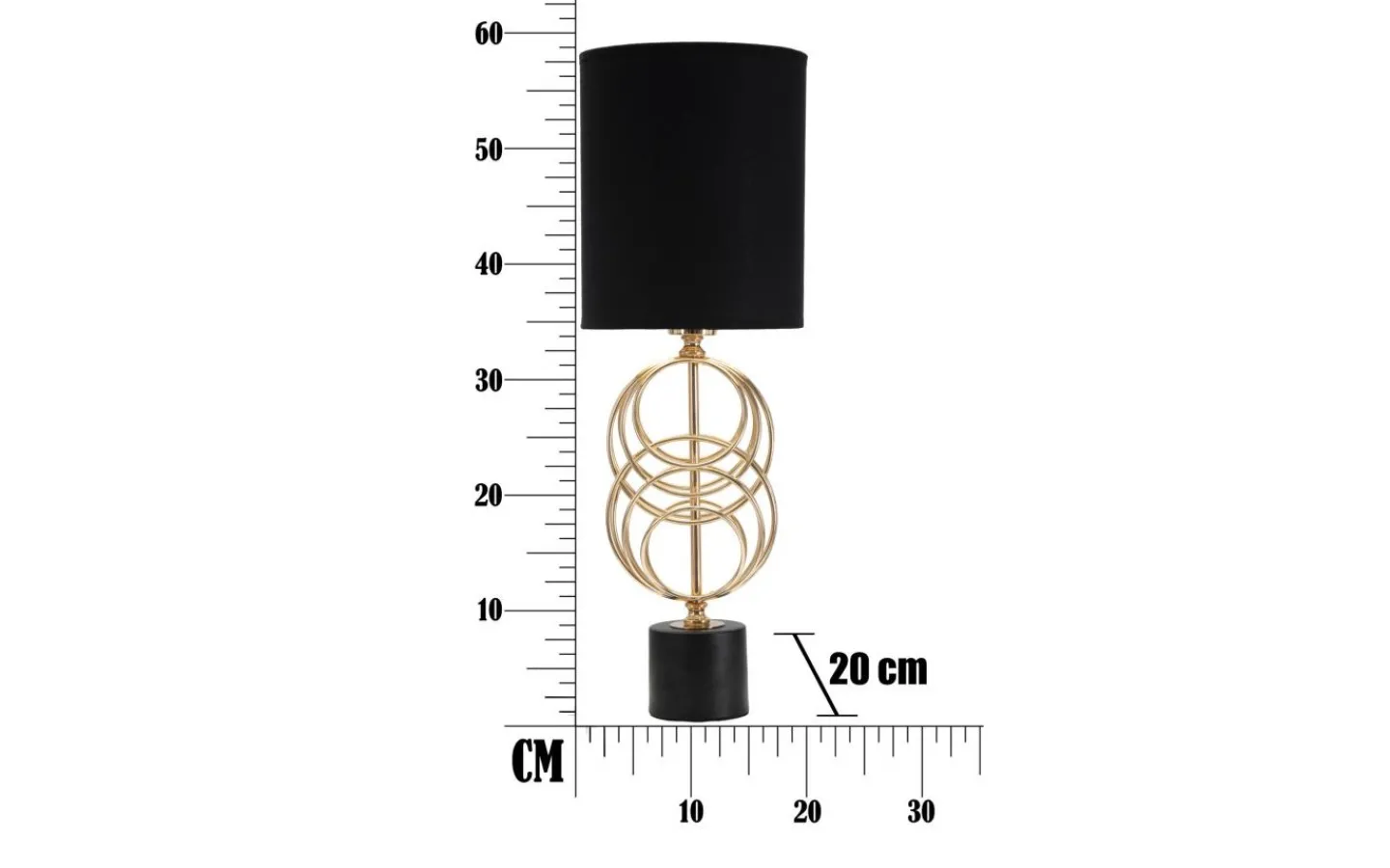 Mauro Ferretti Cubo Bordslampa 58,5cm Guld/Svart* Bordslampor