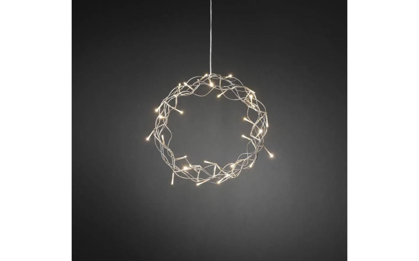 Kransar|Julpynt Inomhus<Konstsmide Curle Julkrans 30cm Varmvit LED Silver Inomhus