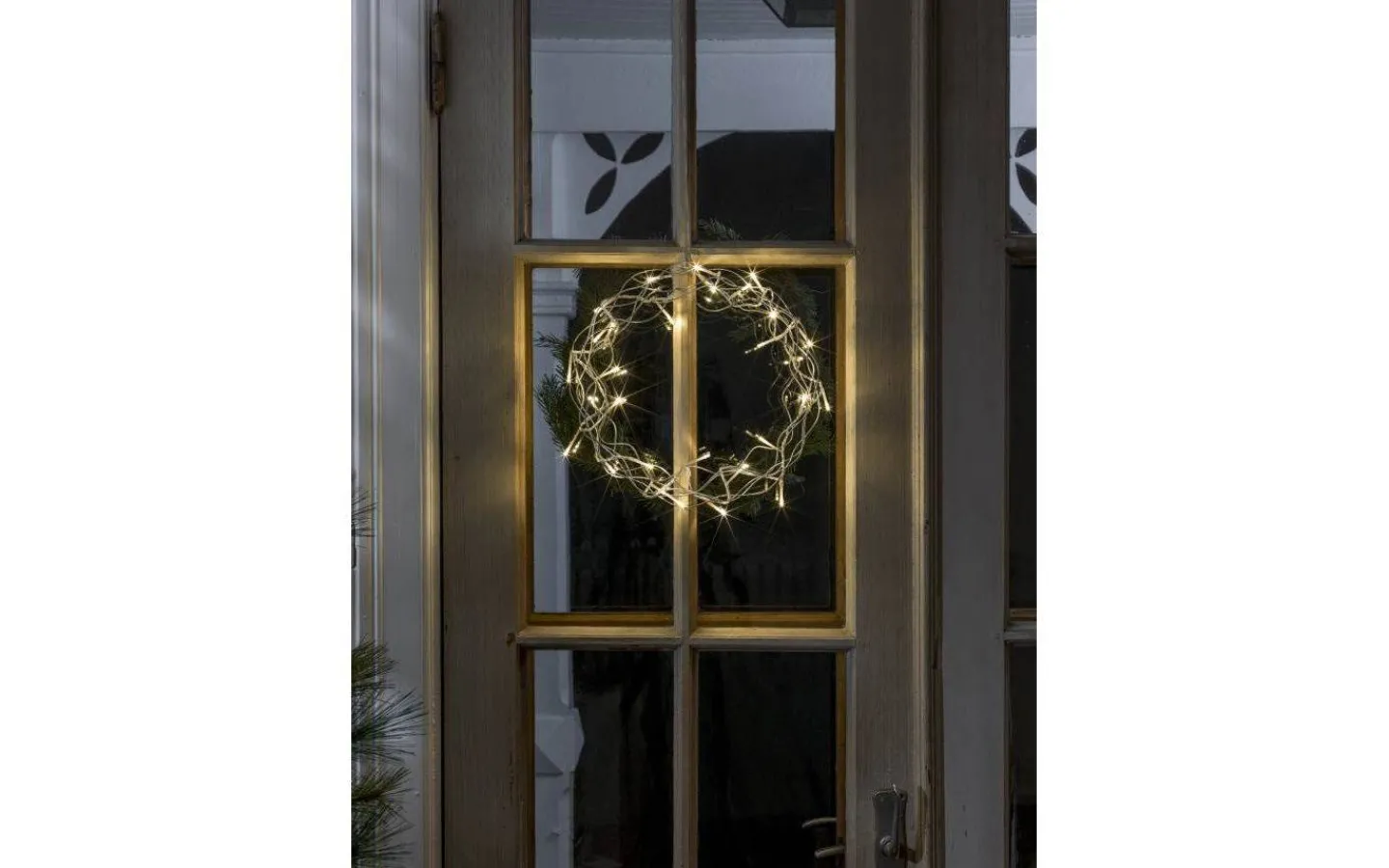 Kransar|Julpynt Inomhus<Konstsmide Curle Julkrans 30cm Varmvit LED Silver Inomhus