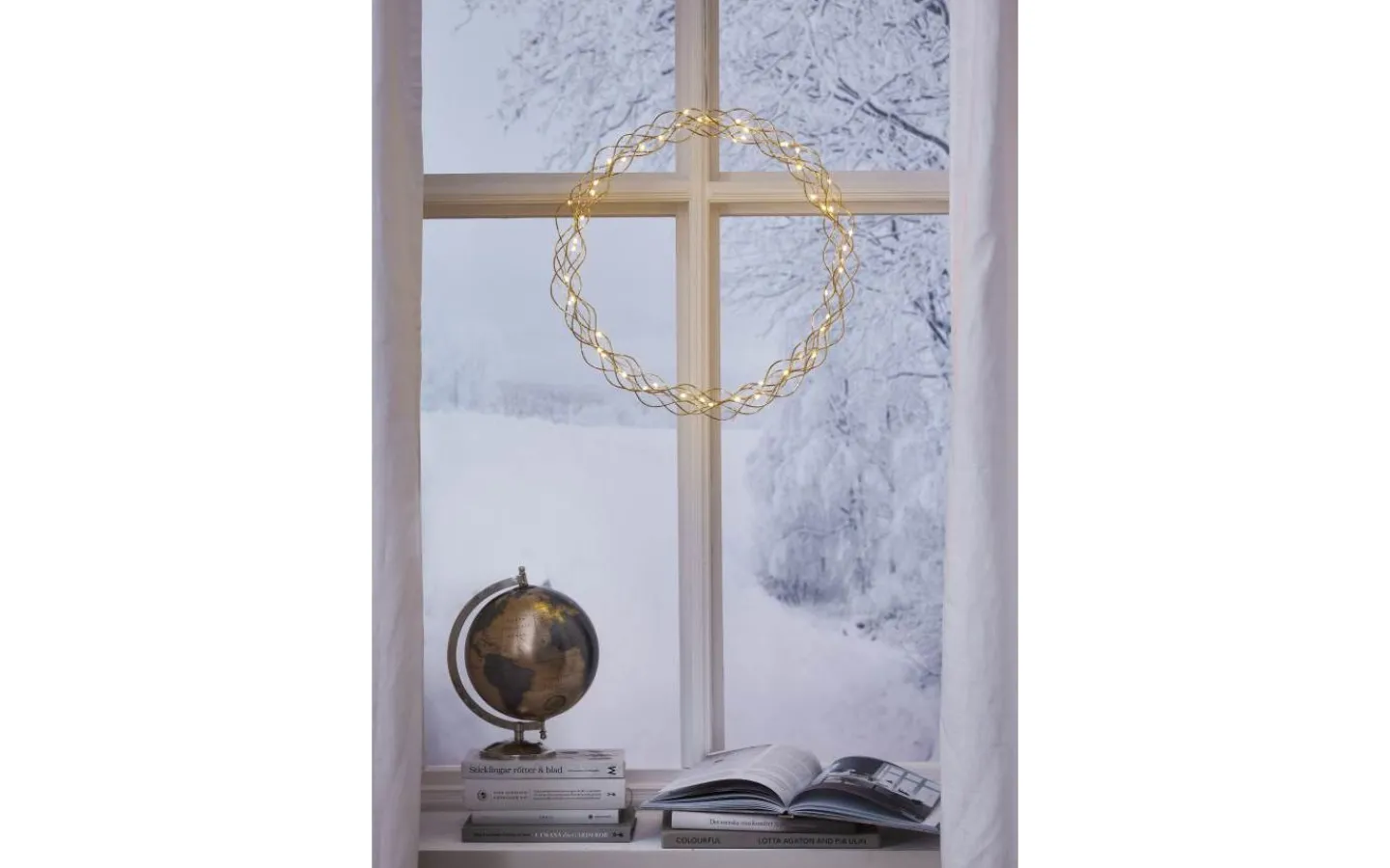 Inomhusdekorationer 230V<Star Trading Curly Krans Dew Drop LED 45cm Mässing