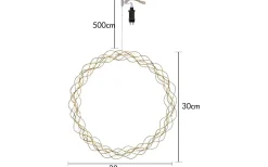 Curly Krans Dew Drop LED 30cm Mässing