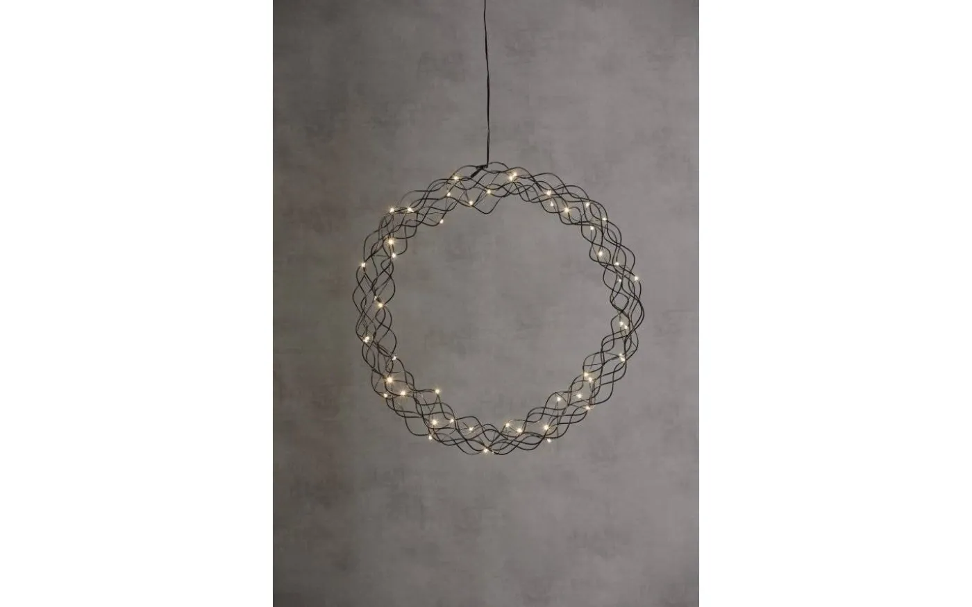 Curly Krans Dew Drop LED 48cm Svart Inomhus