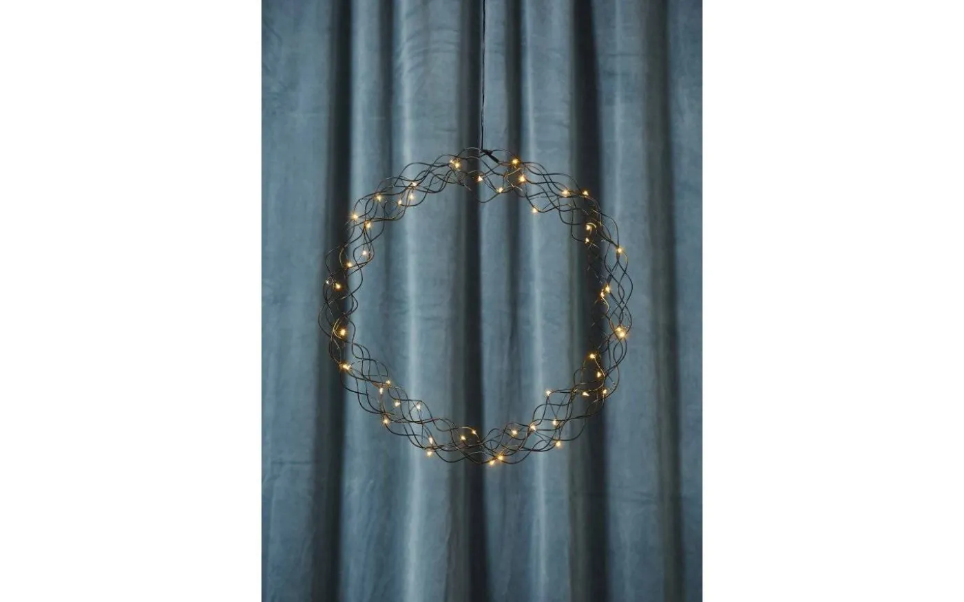 Curly Krans Dew Drop LED 48cm Svart Inomhus