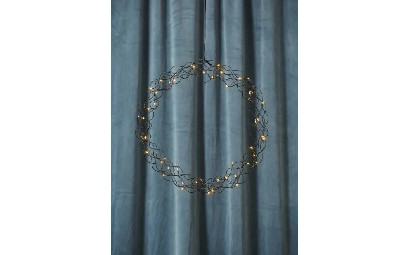 Curly Krans Dew Drop LED 48cm Svart Inomhus