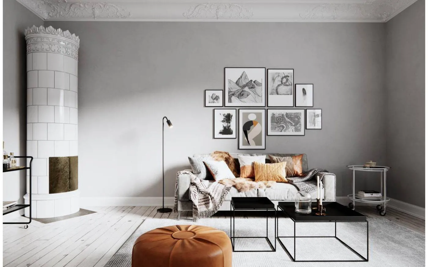 Curve Golvlampa 146cm Matt Svart