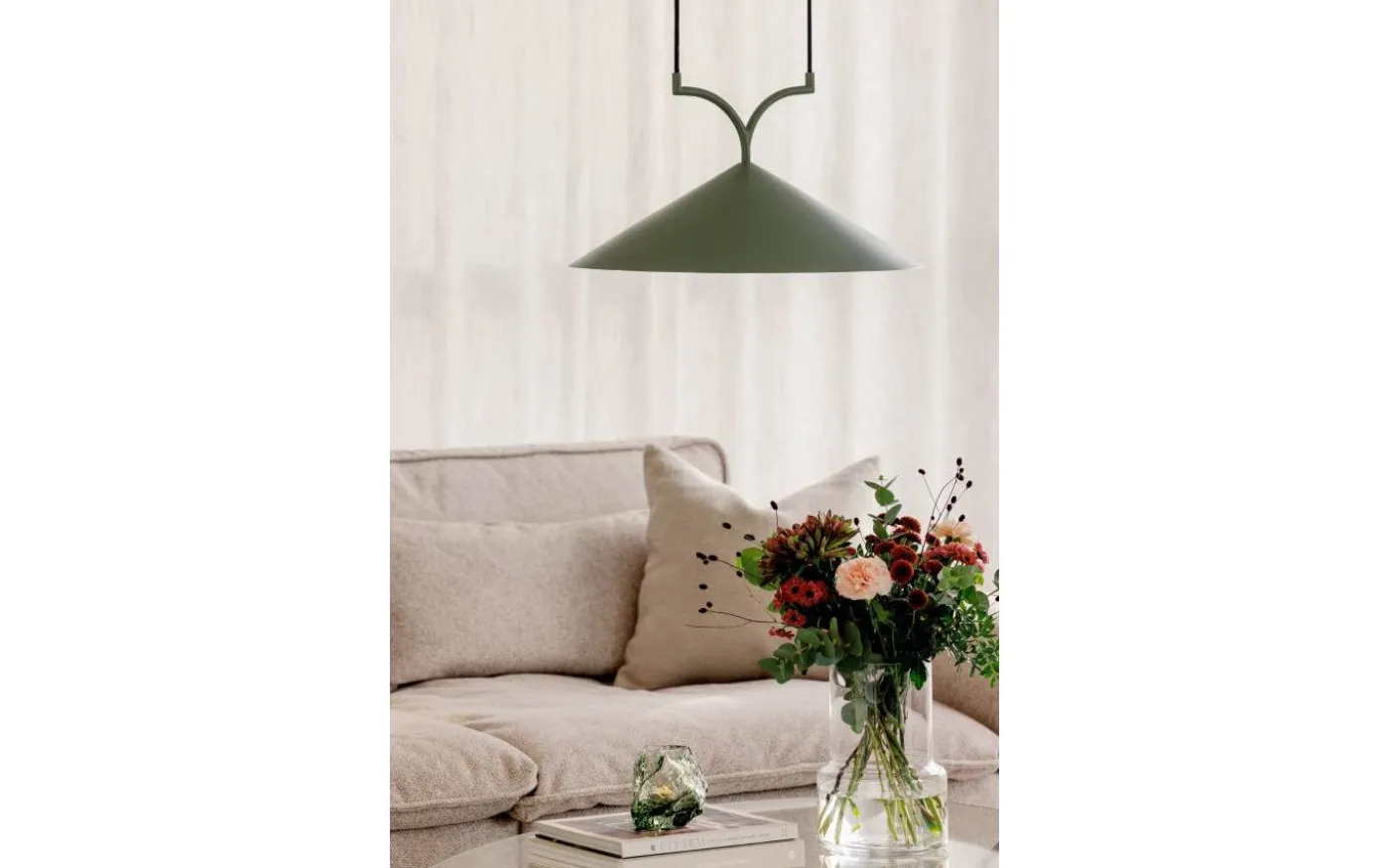 Curve Taklampa 50cm Grön