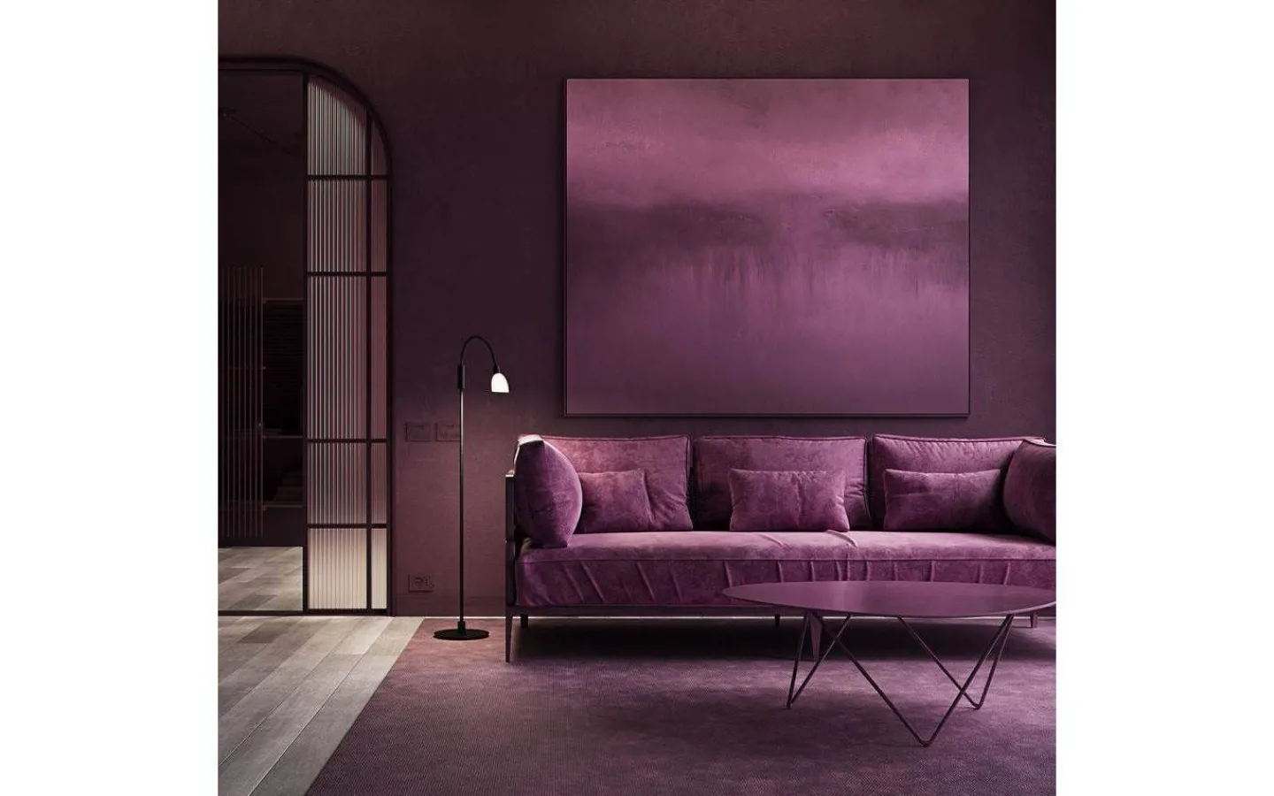 Herstal Cut Enkel Golvlampa 140cm Svart/Opalglas* Golvläslampor