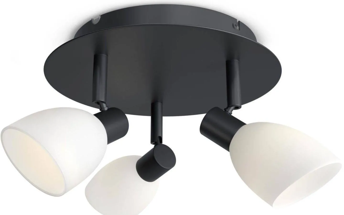 Runda Takspotlights|Takspot Med 3 Lampor<Herstal Cut Takspotlight 31,5cm Svart/Opalglas