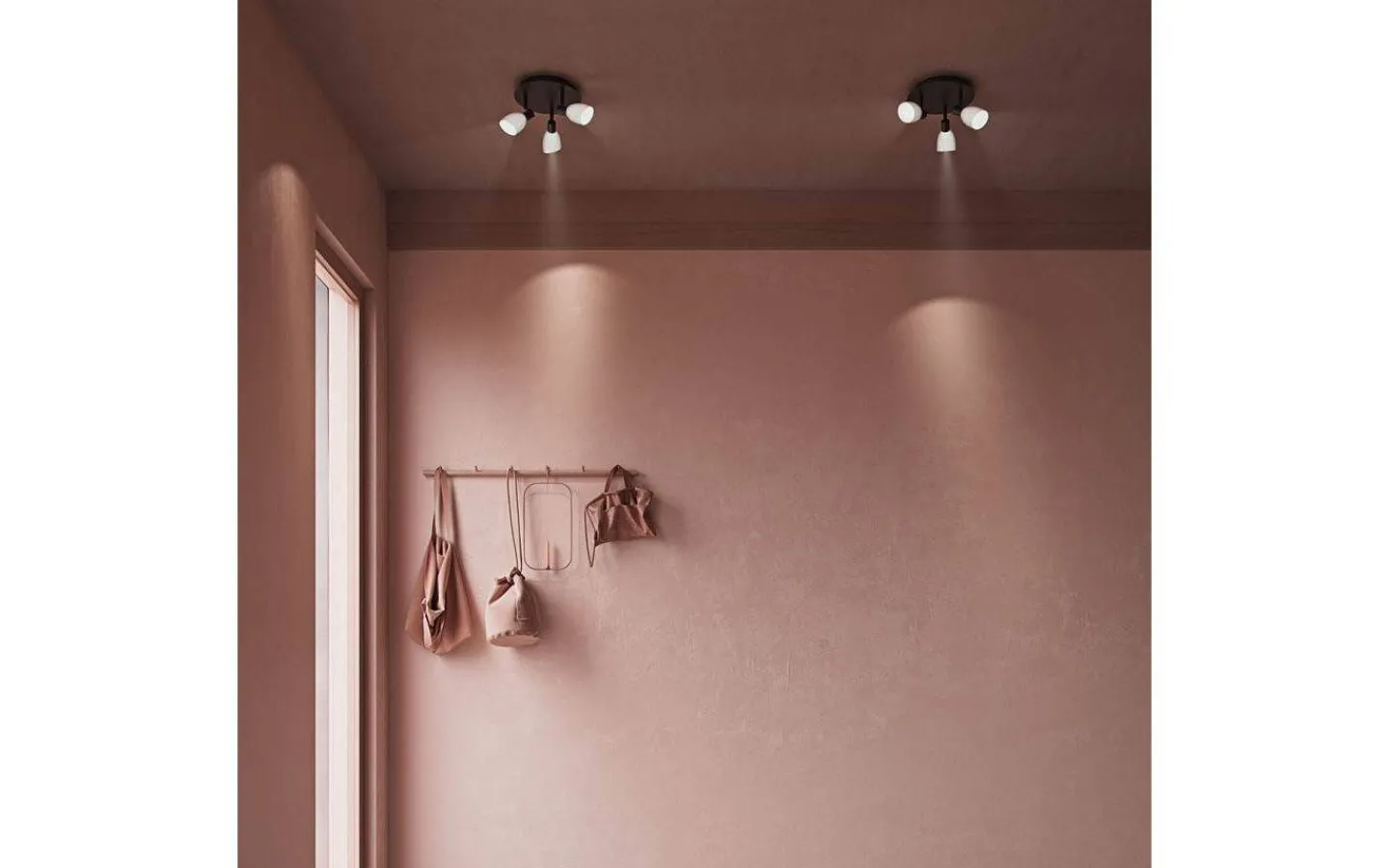 Runda Takspotlights|Takspot Med 3 Lampor<Herstal Cut Takspotlight 31,5cm Svart/Opalglas