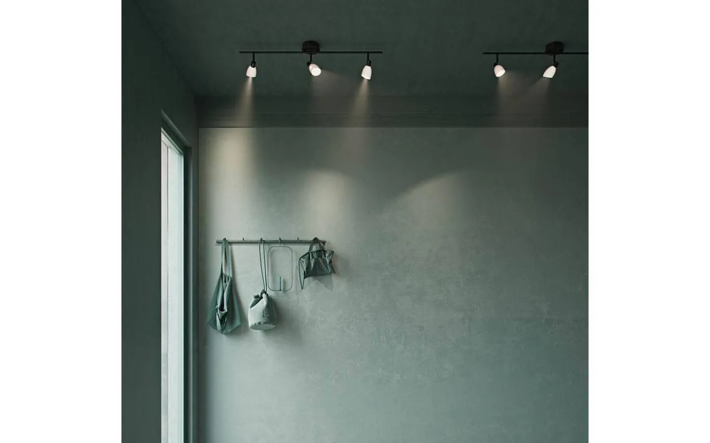 Avlånga Takspotlights|Takspot Med 3 Lampor<Herstal Cut Takspotlight 100cm Svart/Opalglas