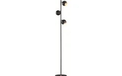 Dakota Golvlampa 3xG9 matt svart/guld