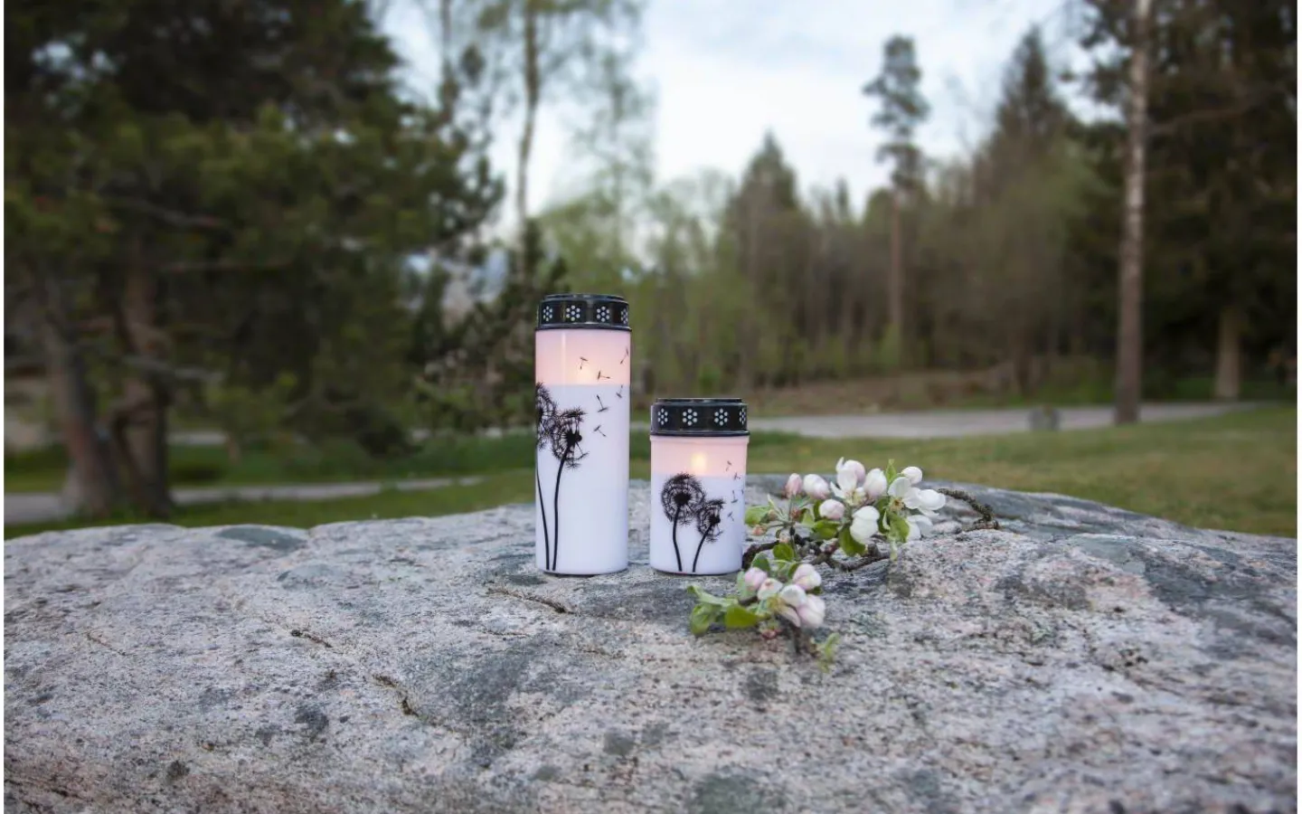 Star Trading Dandelion Batteridrivet Gravljus 12cm Timer Longlife 2500h Vit* Gravljus|Gravljus