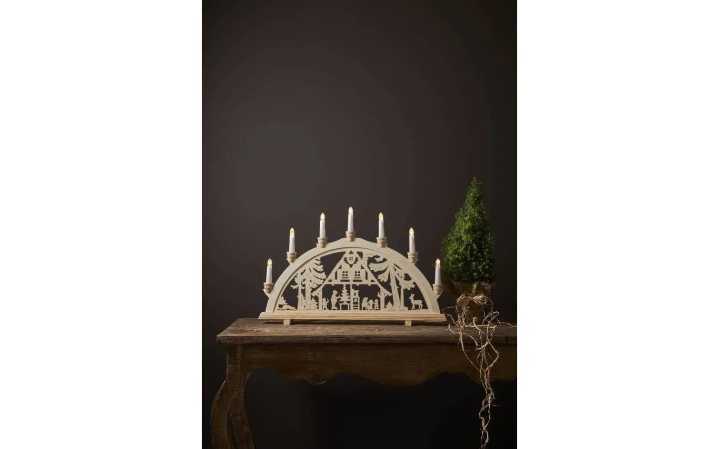 Visa Alla Adventsljusstakar|Adventsljusstakar 31-60 Cm<Star Trading Dassel Ljusstake LED 36cm Natur