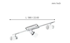 Davida Takspotlight 58cm GU10 LED 3000K 3x5W Vit