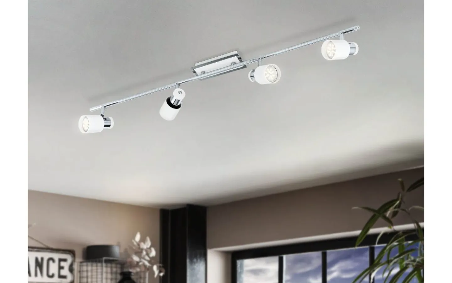 Avlånga Takspotlights|Takspot Med Minst 4 Lampor<Eglo Davida Takspotlight 78cm GU10 LED 3000K 4x5W Vit