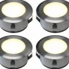 Bolthi Decklight 70mm 4-pack Frostat glas Connect 12V Rostfritt Stål IP67* Decklights Led|Bolthi Connect 12V
