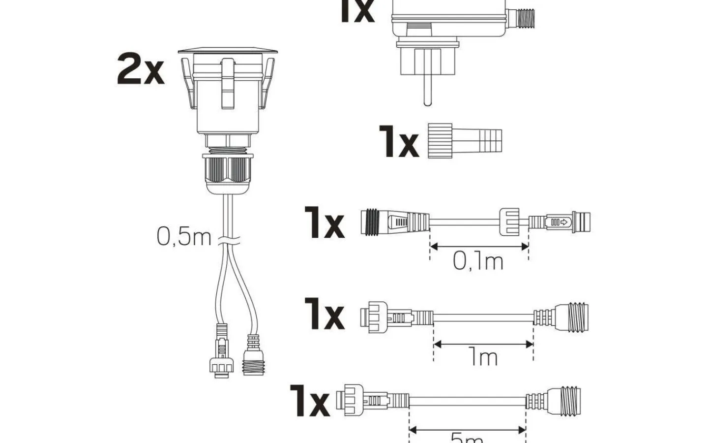 Hidealite Decklight Super System Garden Kit 2 Spot 3000K 2x1,35W* System Garden Hide-A-Lite