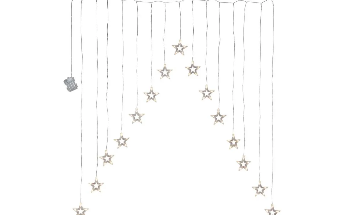 DecyStar Batteridriven Ljusgardin 1,2m Transparent Inomhus