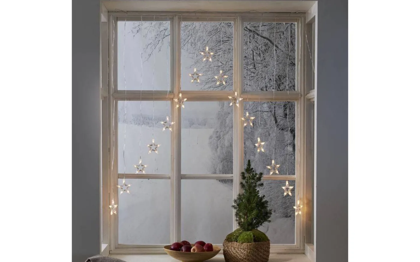 DecyStar Batteridriven Ljusgardin 1,2m Transparent Inomhus