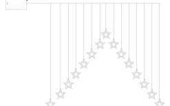 DecyStar Batteridriven Ljusgardin 1,2m Transparent Inomhus