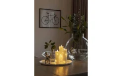 Deep Batteridrivet Blockljus med Ljusslinga 5x17,8cm Gräddvit