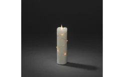 Deep Batteridrivet Blockljus med Ljusslinga 5x17,8cm Gräddvit