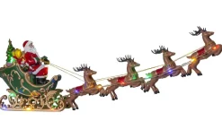 Star Trading Deerville Tomte med flygande renar* Julbyar Och Figurer|Batteri Julpynt Inomhus