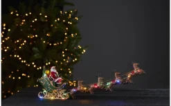 Star Trading Deerville Tomte med flygande renar* Julbyar Och Figurer|Batteri Julpynt Inomhus
