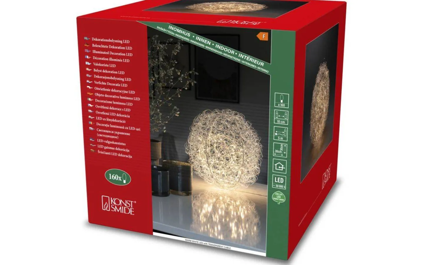 Konstsmide Dekorationsklot Ø30cm Silver* Julpynt Inomhus