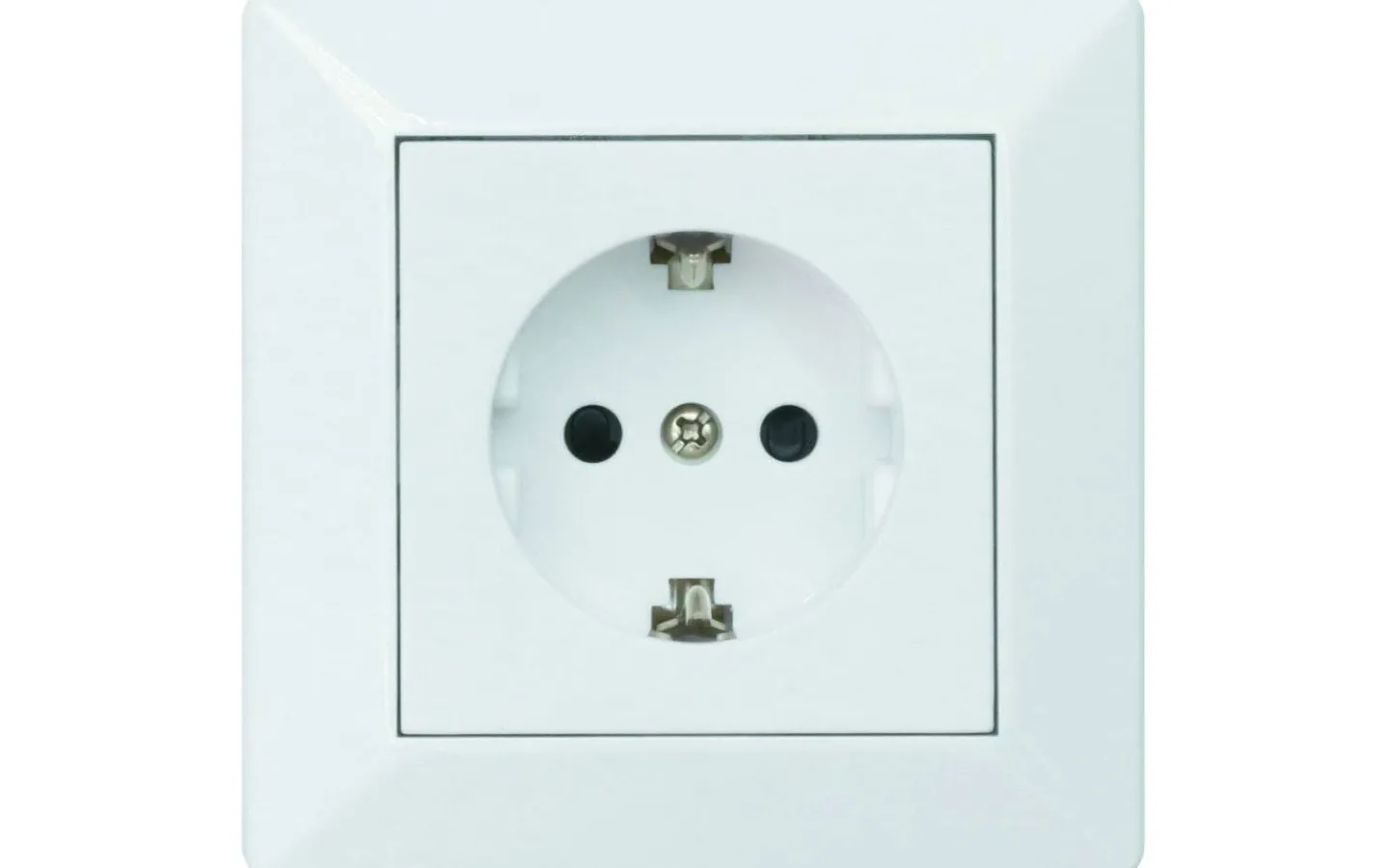 Strömställare/Vägguttag<Malmbergs Delta Vägguttag, 1-vägs med jord, Skruvanslutning, RAL 9001