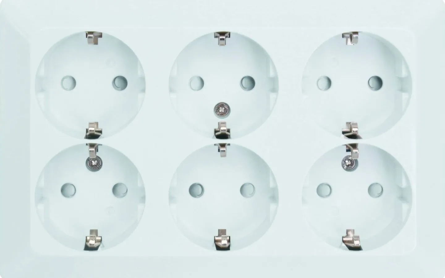 Strömställare/Vägguttag<Malmbergs Delta Vägguttag, 6-vägs, utanpåliggande, jordat