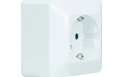 Strömställare/Vägguttag<Malmbergs Delta Vägguttag, 1-vägs, utanpåliggande, jordat