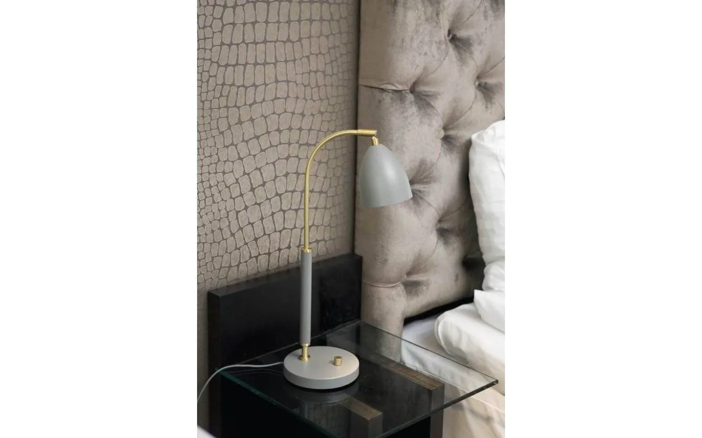 Deluxe Bordslampa 51cm LED GU5,3 Grå/Mässing